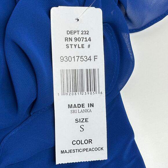 NWT MSK Blue Rhinestone Trim Popover Sheath Dress Formal Party Womens Size Small - Picture 9 of 12